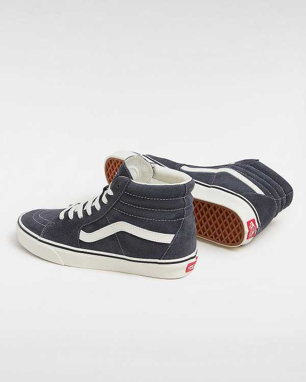 Grey Men Vans Sk8-Hi Pig Suede Skate Shoes NZ | VN8965342