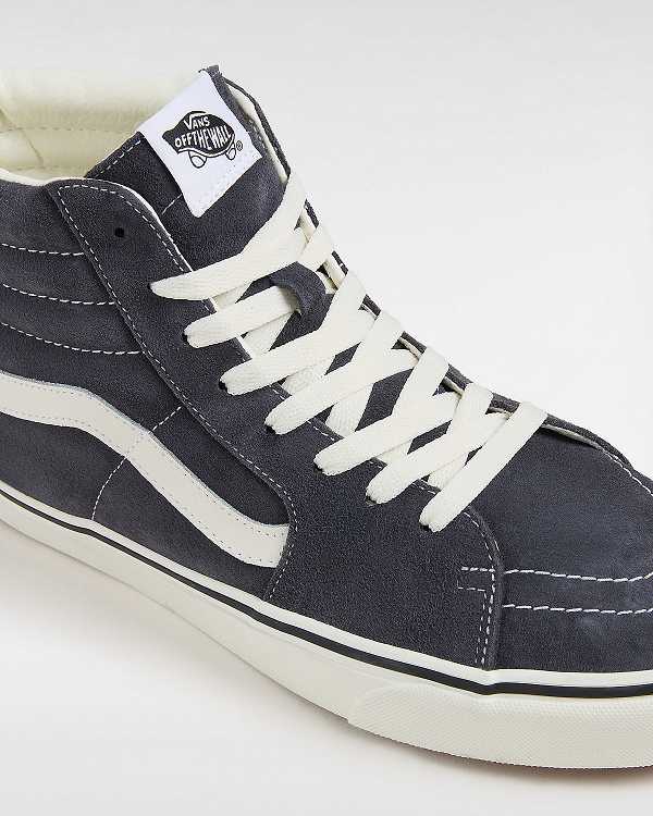 Grey Men Vans Sk8-Hi Pig Suede Skate Shoes NZ | VN8965342