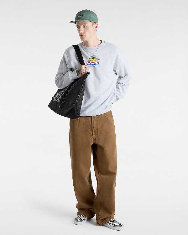 Grey Men Vans Soles Loose Crew Sweatshirt NZ | VN2459310