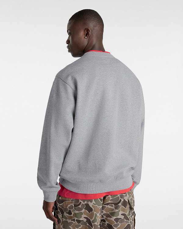 Grey Men Vans Spray On Loose Crew Sweatshirt NZ | VN1526809