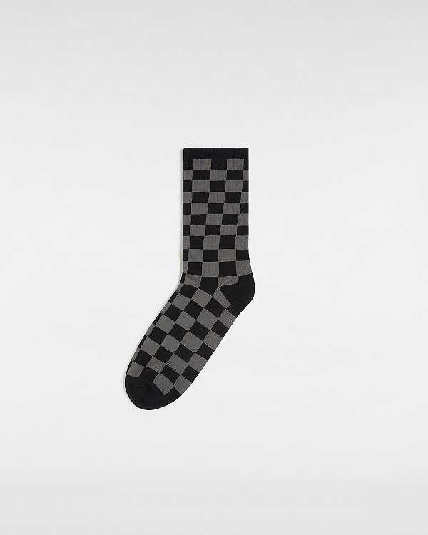 Grey Unisex Vans Checkerboard Crew (1 Pair) Socks NZ | VN9786153