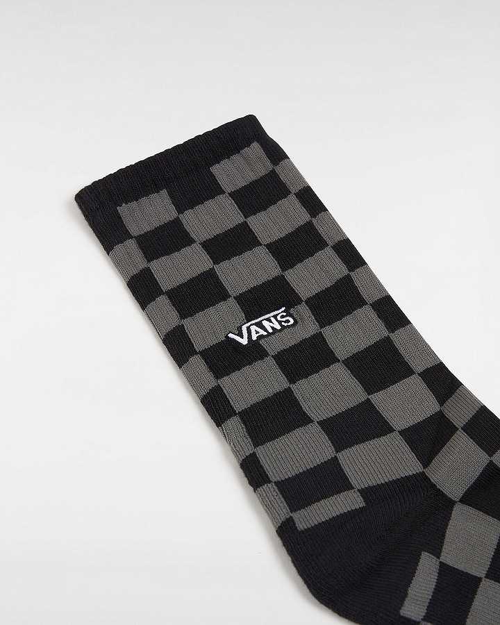 Grey Unisex Vans Checkerboard Crew (1 Pair) Socks NZ | VN9786153