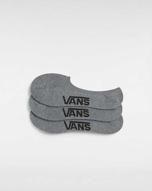 Grey Unisex Vans Classic No Show (3 pairs) Socks NZ | VN3914065