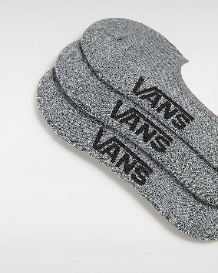 Grey Unisex Vans Classic No Show (3 pairs) Socks NZ | VN3914065