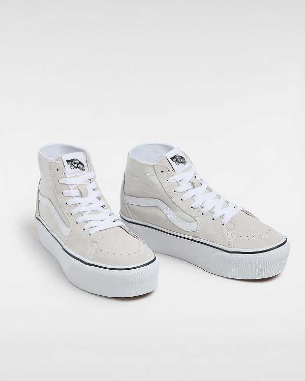 Grey Women Vans Sk8-Hi Tapered Platform Shoes NZ | VN5732416