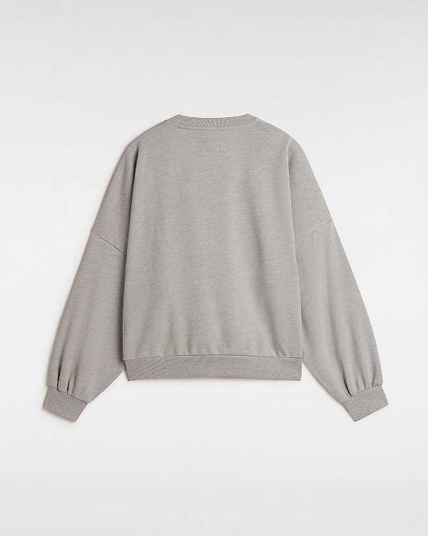 Grey Women Vans Stadium French Terry Loose Crew Sweatshirt NZ | VN6817920