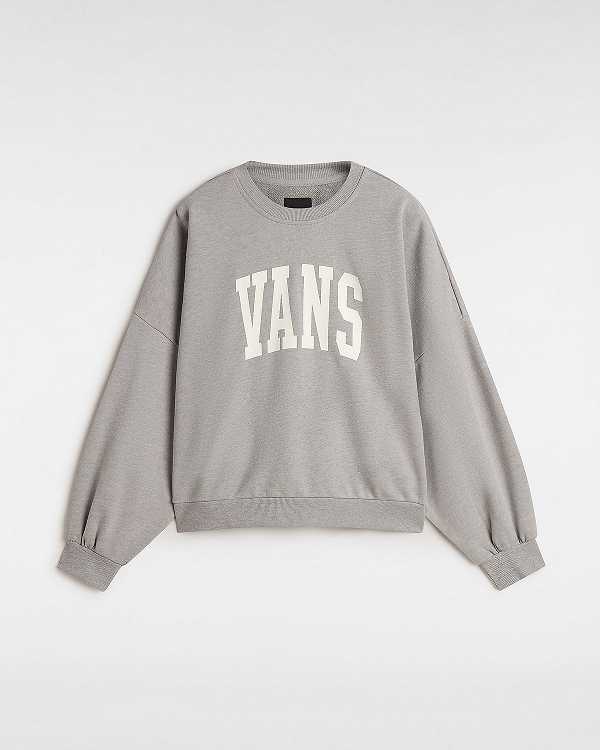 Grey Women Vans Stadium French Terry Loose Crew Sweatshirt NZ | VN6817920