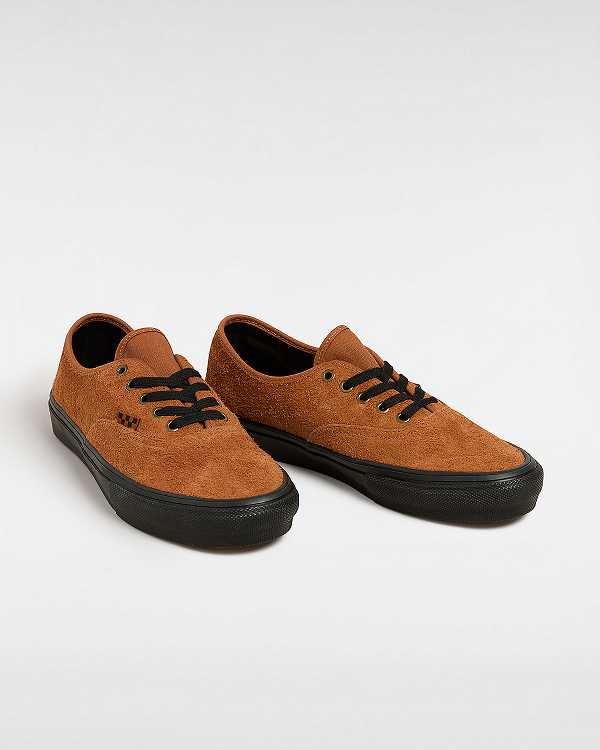 Orange Men Vans Authentic Hairy Suede Skate Shoes NZ | VN1987254