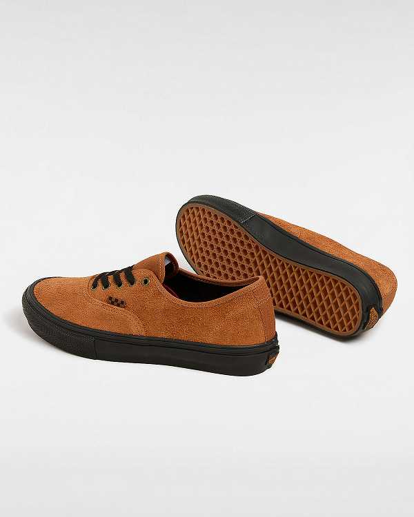 Orange Men Vans Authentic Hairy Suede Skate Shoes NZ | VN1987254