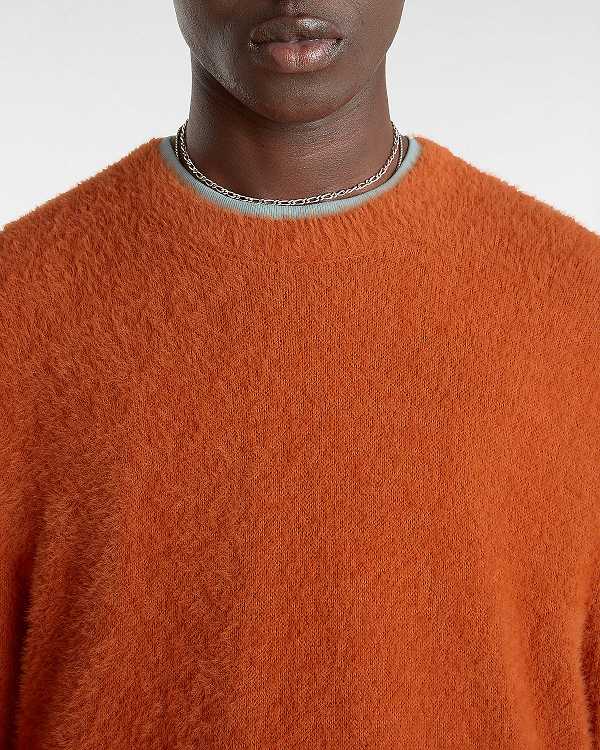 Orange Men Vans Elmsford Solid Crew Sweatshirt NZ | VN0149753