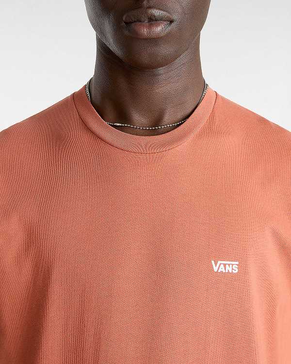 Orange Men Vans Left Chest Logo T Shirts NZ | VN6725493