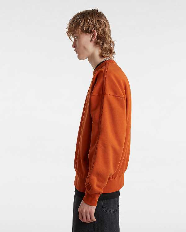 Orange Men Vans Premium Logo Crew Sweatshirt NZ | VN5971283