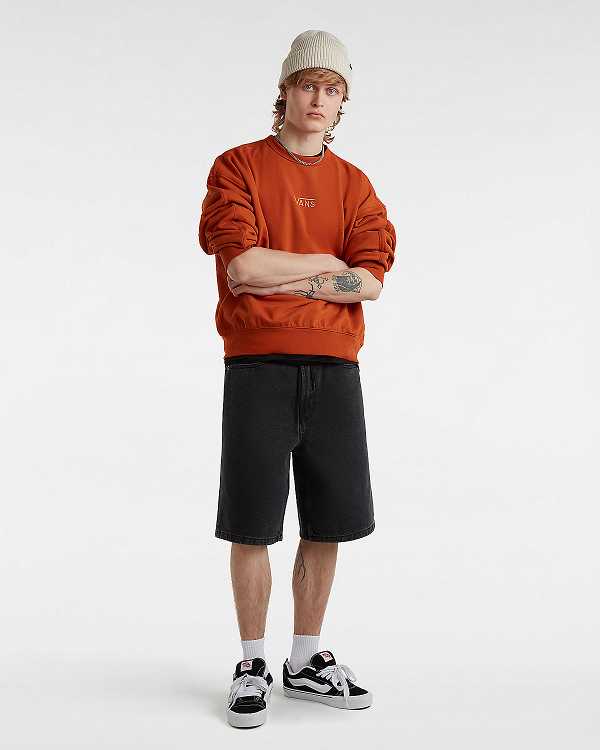 Orange Men Vans Premium Logo Crew Sweatshirt NZ | VN5971283