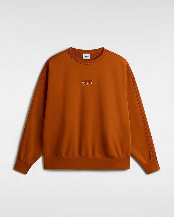 Orange Men Vans Premium Logo Crew Sweatshirt NZ | VN5971283