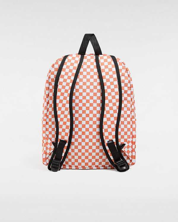 Orange Unisex Vans Old Skool Check Backpacks NZ | VN3648257