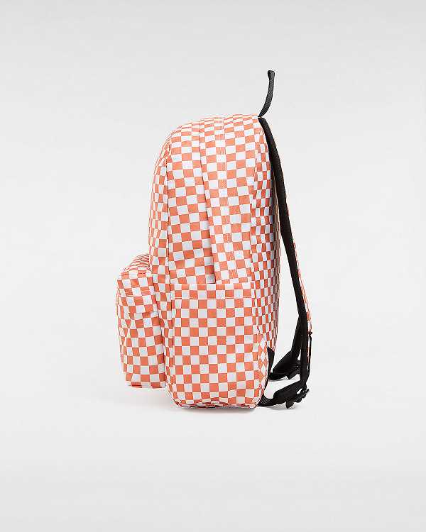 Orange Unisex Vans Old Skool Check Backpacks NZ | VN3648257