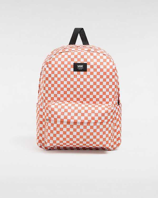 Orange Unisex Vans Old Skool Check Backpacks NZ | VN3648257