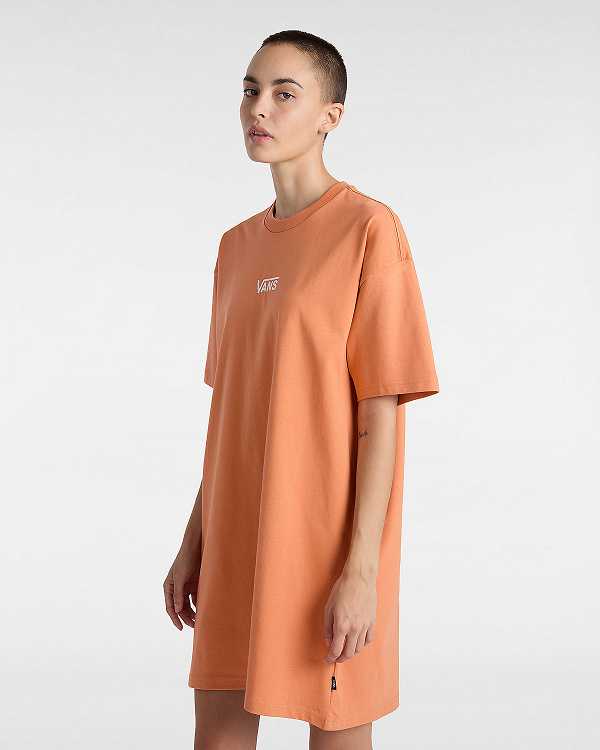 Orange Women Vans Center Vee Tee Dress NZ | VN0639714