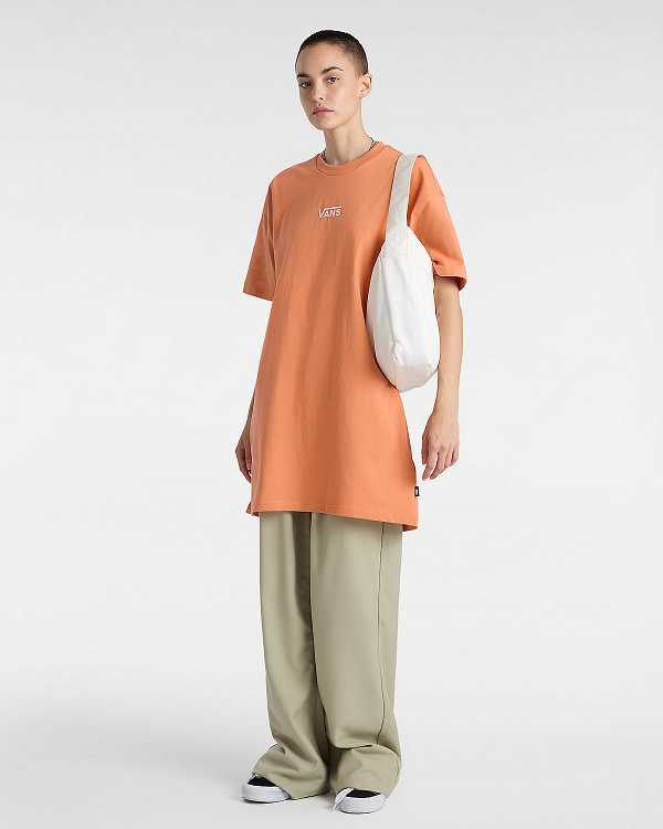 Orange Women Vans Center Vee Tee Dress NZ | VN0639714