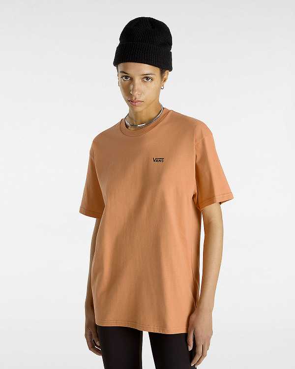 Orange Women Vans Left Chest Logo T Shirts NZ | VN1263987