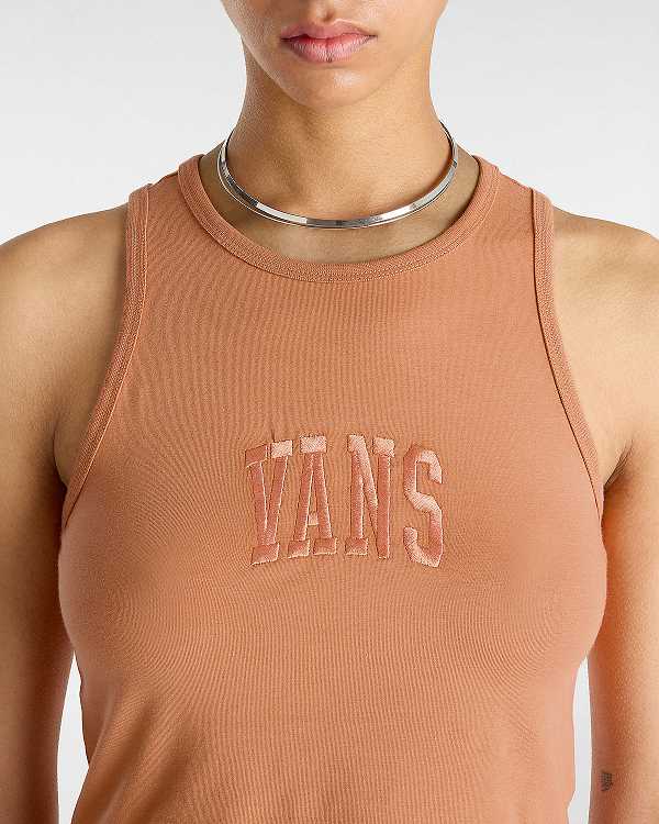 Orange Women Vans Varsity Racer Tank Top NZ | VN1295430