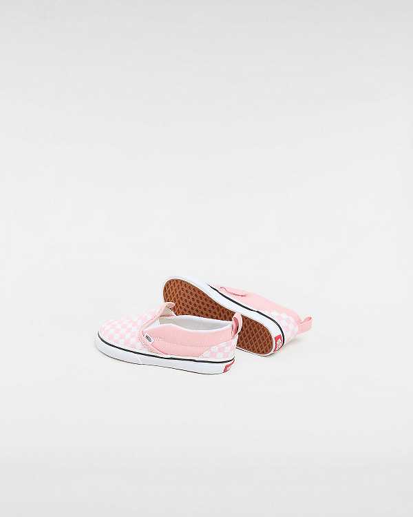 Pink Kids' Vans Checkerboard V (1-4 years) Slip On Shoes NZ | VN6328750