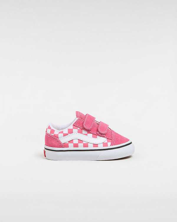 Pink Kids\' Vans Old Skool Hook And Loop (1-4 Years) Sneakers NZ | VN1439265