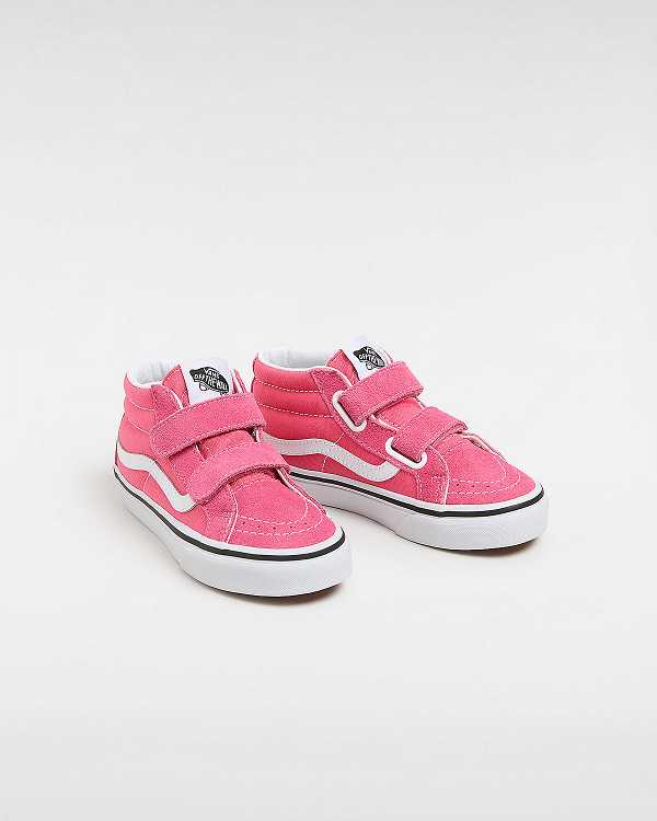 Pink Kids' Vans Sk8-Mid Reissue Hook and Loop (4-8 years) Sneakers NZ | VN6732804