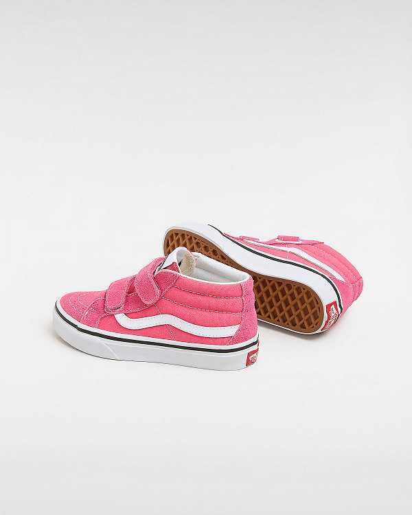 Pink Kids' Vans Sk8-Mid Reissue Hook and Loop (4-8 years) Sneakers NZ | VN6732804