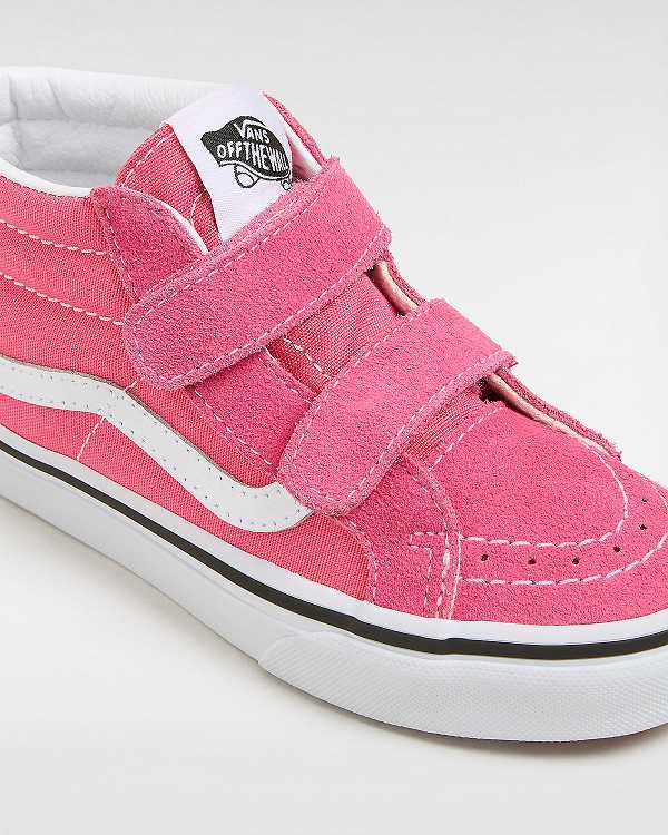 Pink Kids' Vans Sk8-Mid Reissue Hook and Loop (4-8 years) Sneakers NZ | VN6732804