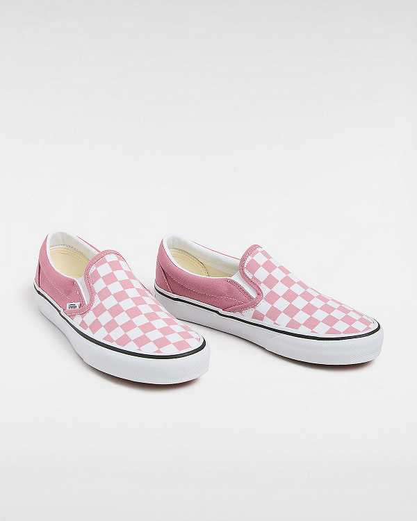 Pink Men Vans Classic Checkerboard Slip On Shoes NZ | VN5369104