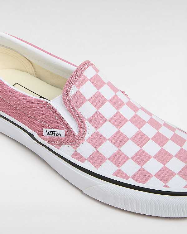 Pink Men Vans Classic Checkerboard Slip On Shoes NZ | VN5369104