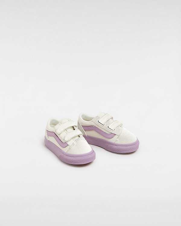 Purple Kids' Vans Old Skool Hook And Loop (1-4 Years) Sneakers NZ | VN3907614