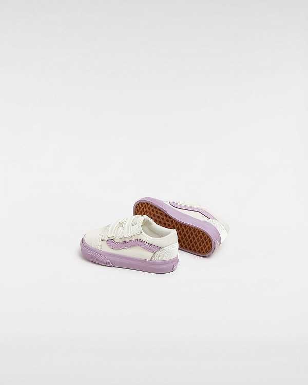 Purple Kids' Vans Old Skool Hook And Loop (1-4 Years) Sneakers NZ | VN3907614