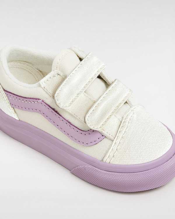 Purple Kids' Vans Old Skool Hook And Loop (1-4 Years) Sneakers NZ | VN3907614