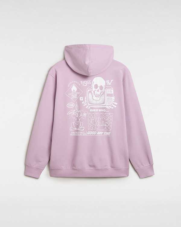 Purple Men Vans Crazy Eddy 66 Loose Hoodie NZ | VN3769045