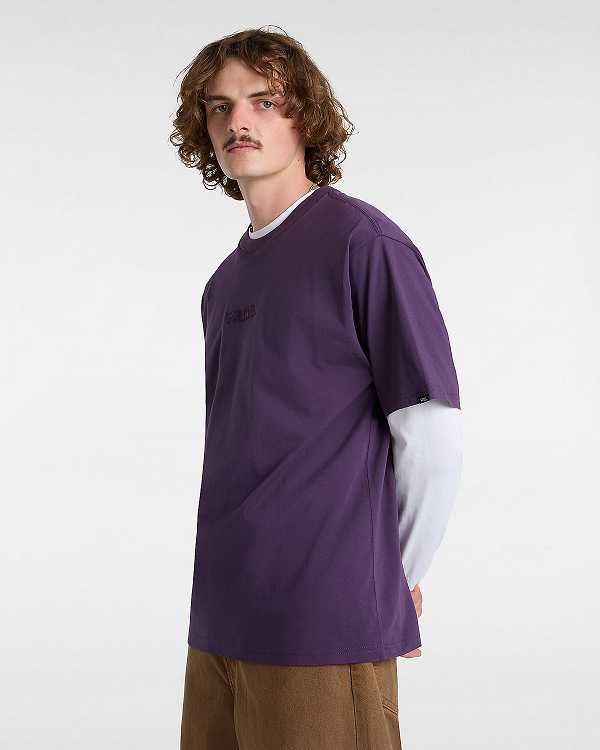 Purple Men Vans Essential Loose T Shirts NZ | VN0492157