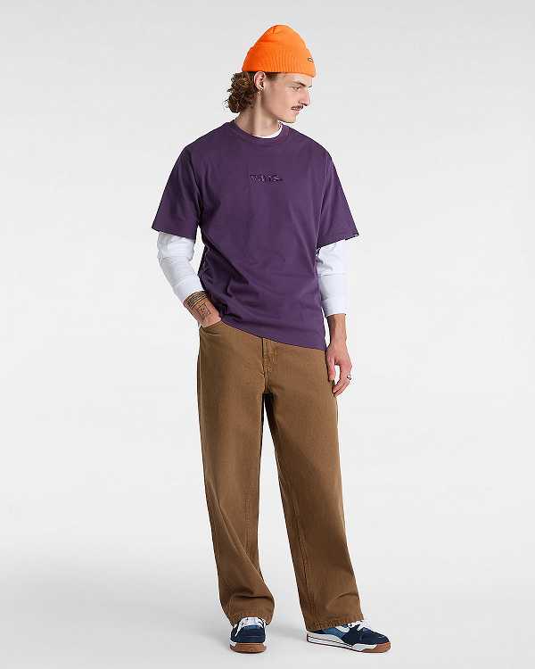 Purple Men Vans Essential Loose T Shirts NZ | VN0492157