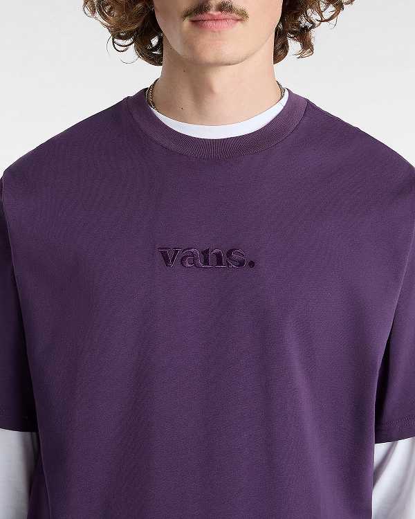 Purple Men Vans Essential Loose T Shirts NZ | VN0492157