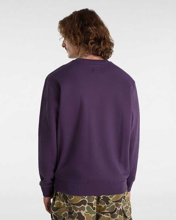 Purple Men Vans Essential Relaxed Crew Sweatshirt NZ | VN5834296