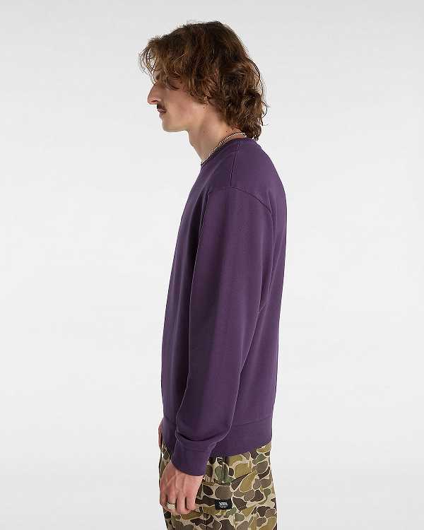 Purple Men Vans Essential Relaxed Crew Sweatshirt NZ | VN5834296