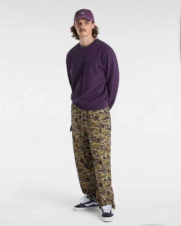 Purple Men Vans Essential Relaxed Crew Sweatshirt NZ | VN5834296