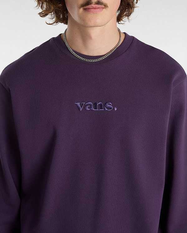 Purple Men Vans Essential Relaxed Crew Sweatshirt NZ | VN5834296