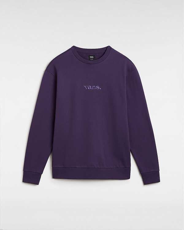 Purple Men Vans Essential Relaxed Crew Sweatshirt NZ | VN5834296