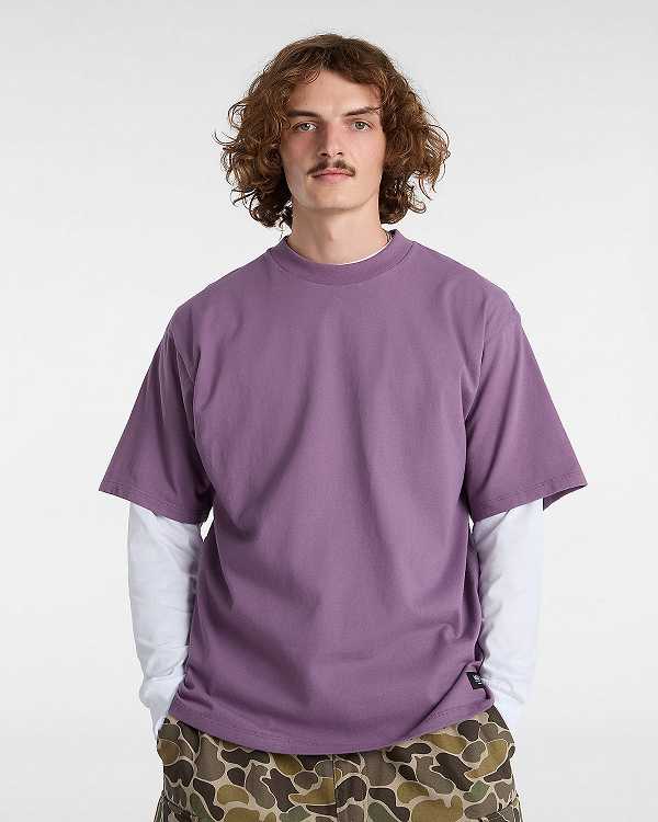 Purple Men Vans Original Standards T Shirts NZ | VN9234815