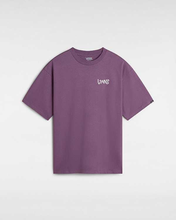 Purple Men Vans V Hand Loose T Shirts NZ | VN0835246