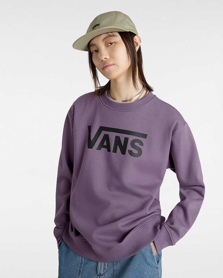 Purple Women Vans Classic V Boyfriend Fit Crew Sweatshirt NZ | VN5021348