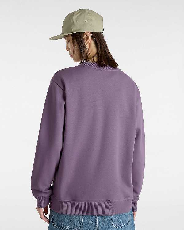 Purple Women Vans Classic V Boyfriend Fit Crew Sweatshirt NZ | VN5021348