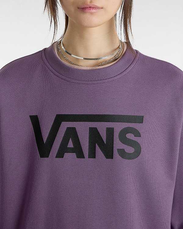 Purple Women Vans Classic V Boyfriend Fit Crew Sweatshirt NZ | VN5021348