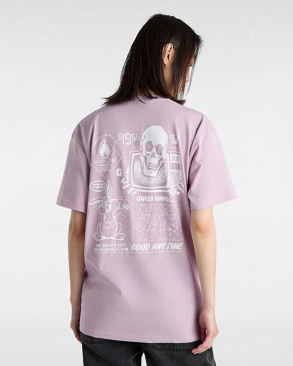 Purple Women Vans Crazy Eddy T Shirts NZ | VN5914702